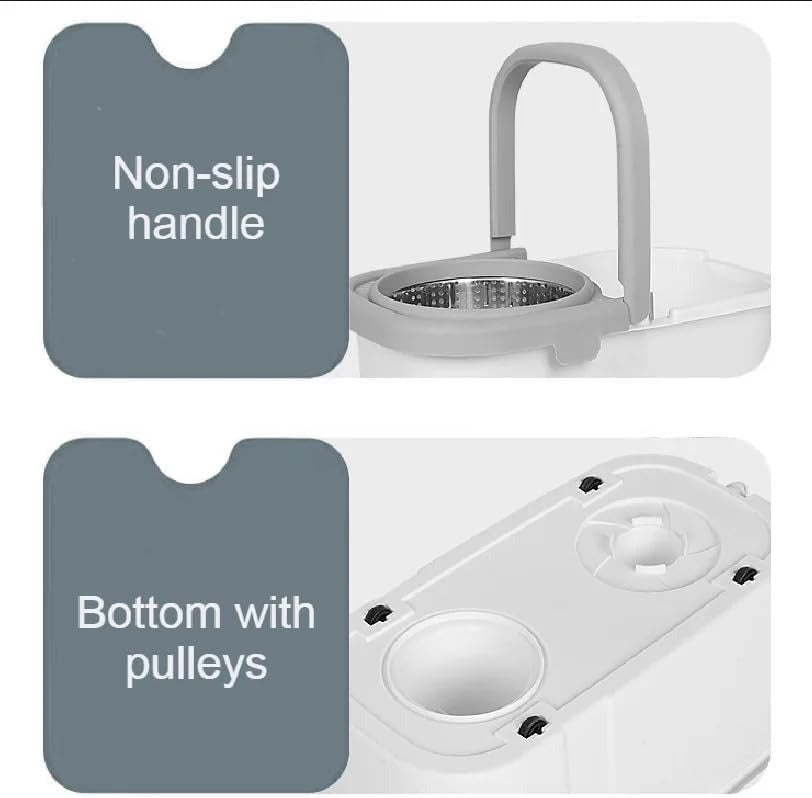 Microfiber Mop And Bucket Set (مجموعة ممسحة ودلو من الألياف الدقيقة)