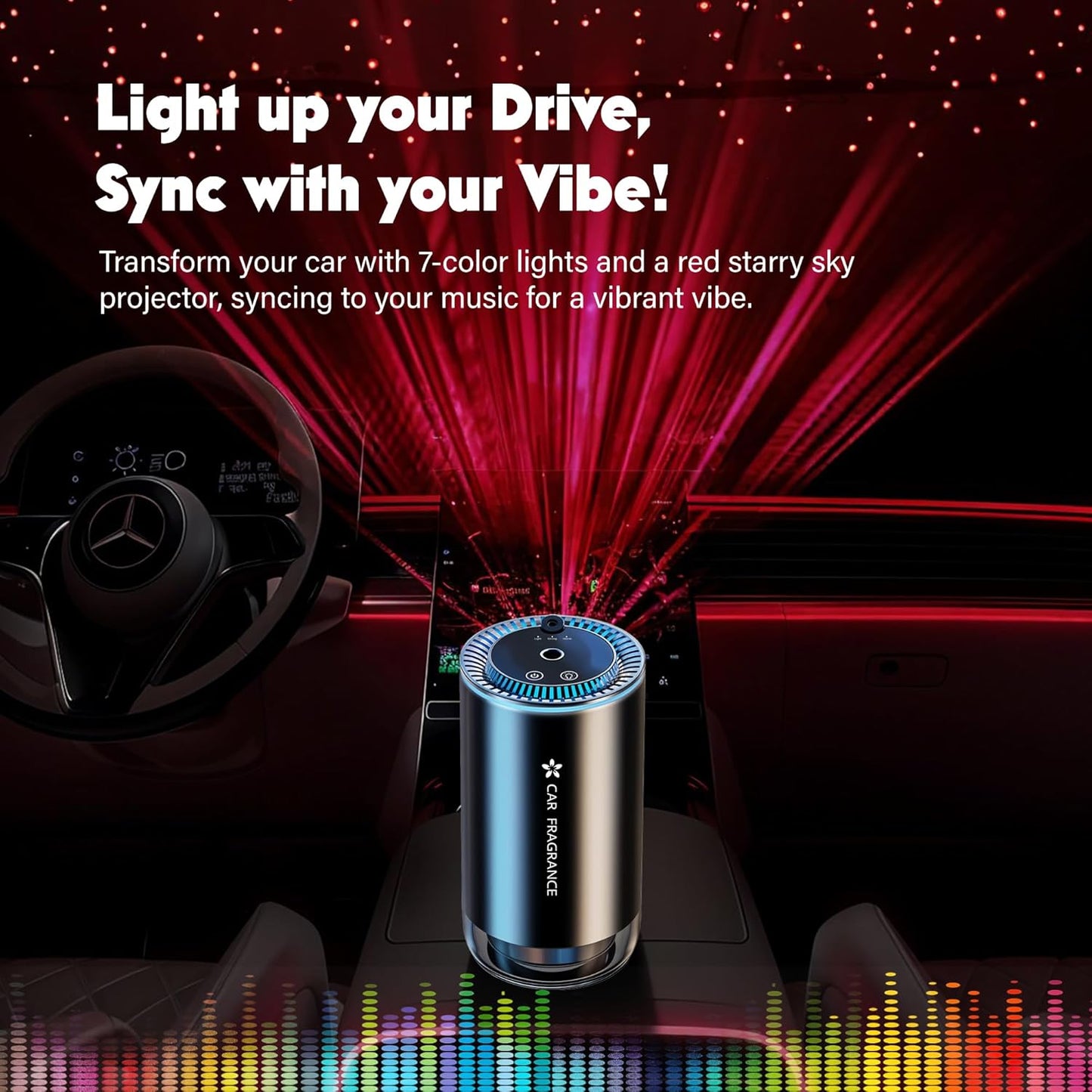 Projection Car Aroma Diffuser (معطر هواء السيارة مع خاصية العرض الضوئي)